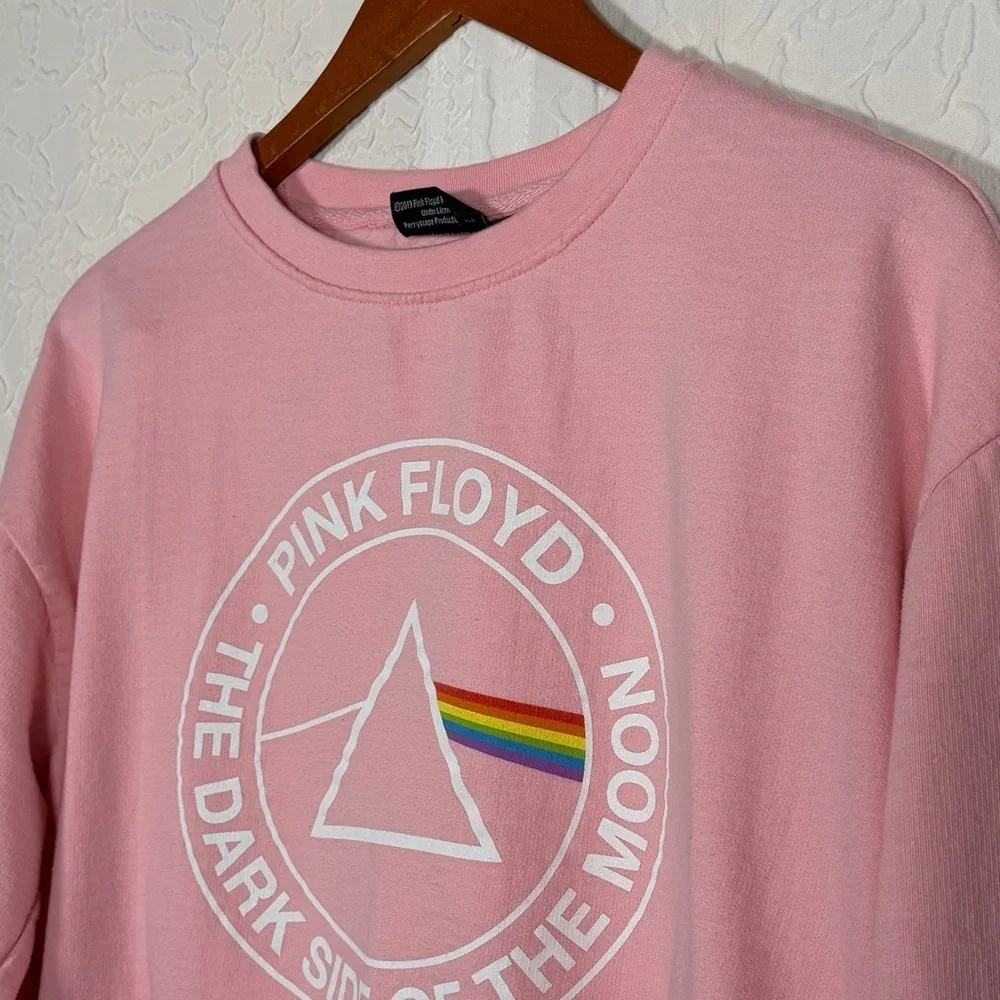 Pink Floyd Crew Neck Crop Sweatshirt Pink Sz L